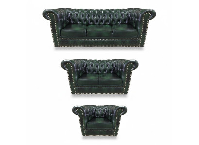 Set di divani 3 pezzi per soggiorno, design moderno, poltrona Chesterfield