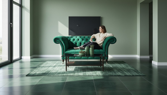 Divano Chesterfield a due posti Verde Arredamento Soggiorno Divano Imbottito