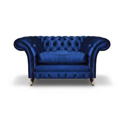 Blu poltrona Moderno Chesterfield Mobili seduta Lusso Arredamento soggiorno