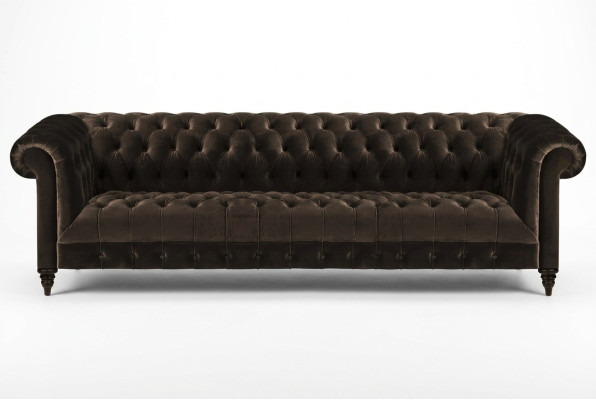 Divano Chesterfield per il salotto Marrone a quattro posti Mobili seduta di lusso