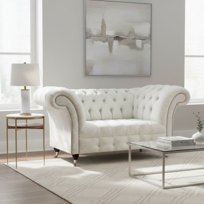 Chesterfield divano soggiorno designer bianco divano due posti.