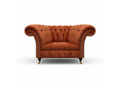 Sedia imbottita marrone per soggiorno in tessuto - design monoposto mobili