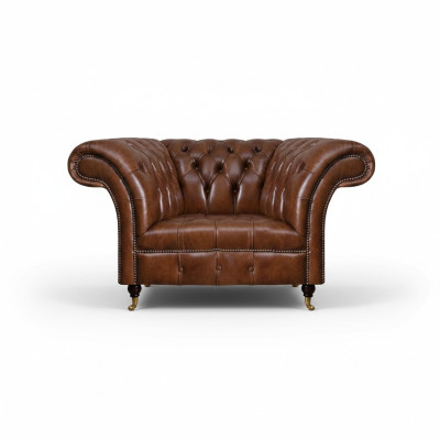 Chesterfield poltrona in pelle marrone soggiorno ecopelle singola sede mobili