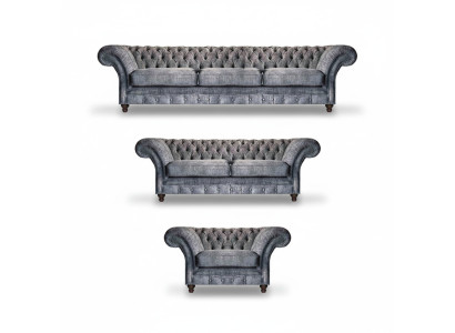 Chesterfield grigio set di tessile soggiorno divani divani designer