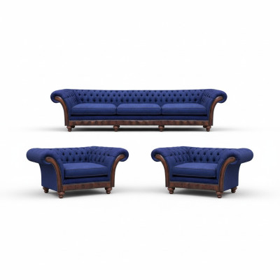 Soggiorno di design Chesterfield divano set di lusso poltrone 3 pezzi