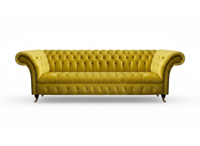 Chesterfield Divano Giallo a Quattro Posti Design Mobili imbottiti per il Salotto