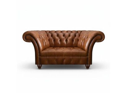 Divano Chesterfield in pelle marrone due posti in similpelle design a due posti