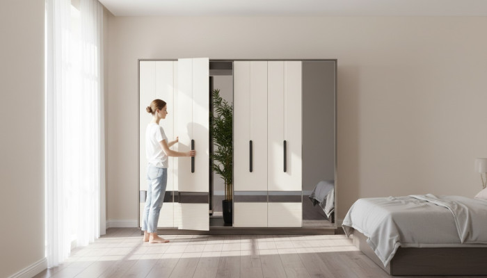 Armadio da letto mobili di lusso design legno armadio moderno
