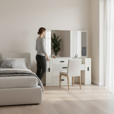 Design moderno mobili lusso toeletta con specchio camera da letto