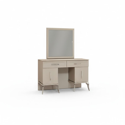 Mobile da letto in legno grigio design moderno con specchio