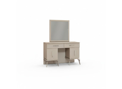 Mobile da letto in legno grigio design moderno con specchio