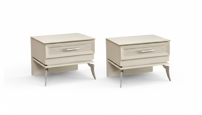 Camera da letto stile moderno 2x comodini lusso mobili in legno design