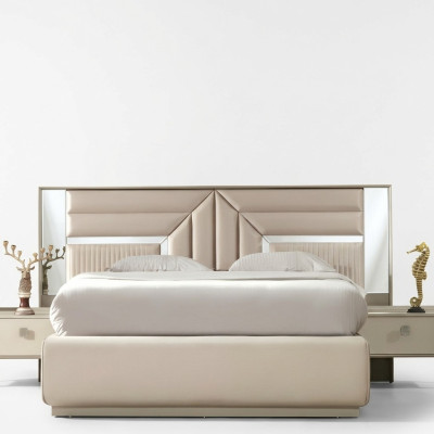 Letto matrimoniale di design per camera da letto di lusso mobili in legno