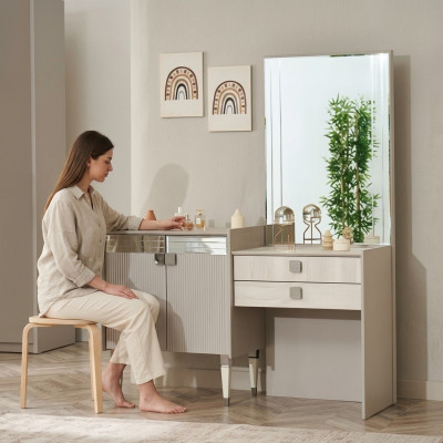 Mobile da trucco di lusso per camera da letto con specchio design in legno moderno