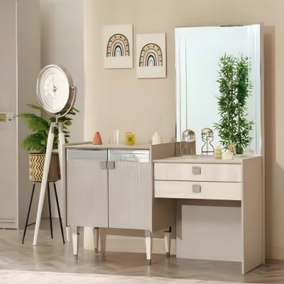 Mobile da trucco di lusso per camera da letto con specchio design in legno moderno