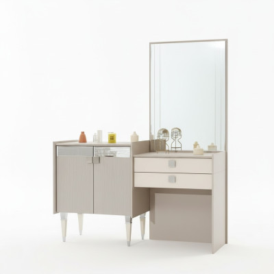 Mobile da trucco di lusso per camera da letto con specchio design in legno moderno