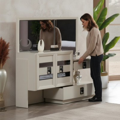 Mobile da trucco in legno di lusso con specchio design moderno camera da letto