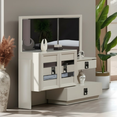 Mobile da trucco in legno di lusso con specchio design moderno camera da letto