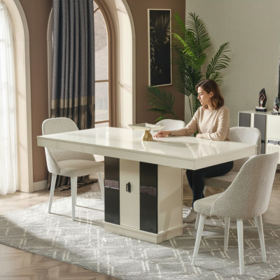Set di mobili da pranzo moderno con tavolo e 4 sedie di design