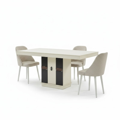 Set di mobili da pranzo moderno con tavolo e 4 sedie di design