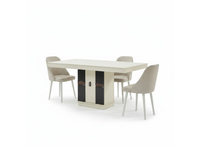 Set di mobili da pranzo moderno con tavolo e 4 sedie di design