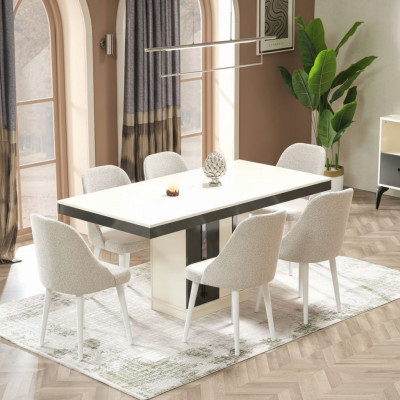 Tavolo da pranzo con 6 sedie mobili in legno moderno tavolo di lusso
