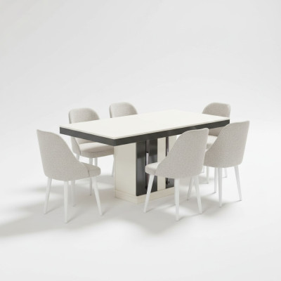 Tavolo da pranzo con 6 sedie mobili in legno moderno tavolo di lusso