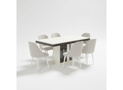 Tavolo da pranzo con 6 sedie mobili in legno moderno tavolo di lusso