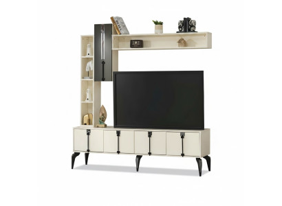 Mobile TV a parete set 4 pezzi mobili in legno moderno