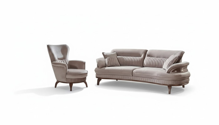 Set di divani 2 pezzi soggiorno completo 3+1 posti design moderno mobili imbottiti