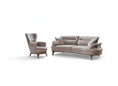 Set di divani 2 pezzi soggiorno completo 3+1 posti design moderno mobili imbottiti