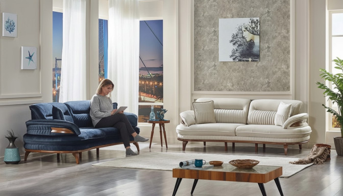 Set di divani 2x divani a tre posti design per soggiorno mobili imbottiti