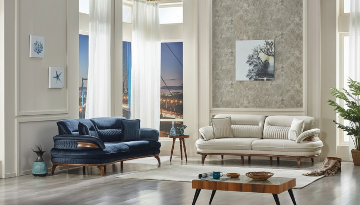 Set di divani 2x divani a tre posti design per soggiorno mobili imbottiti