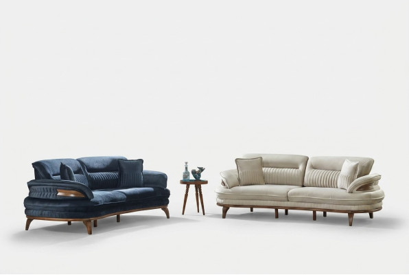 Set di divani 2x divani a tre posti design per soggiorno mobili imbottiti