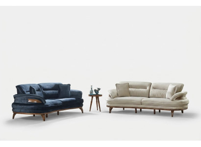 Set di divani 2x divani a tre posti design per soggiorno mobili imbottiti