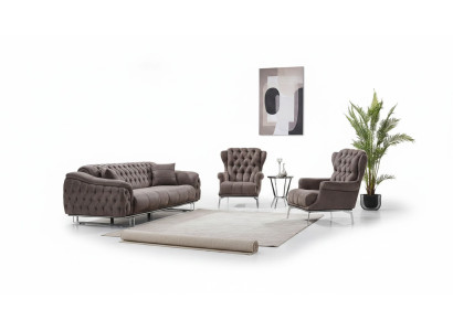 Design divano 3 pezzi mobili imbottiti lussuosi tessuto