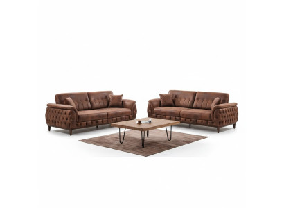 Set di divani 2x divano a tre posti soggiorno design moderno