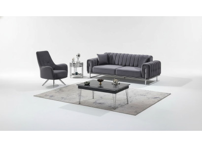 Set di divani in tessuto 2 pezzi Divano Poltrona Set di imbottiture Divani moderni per soggiorno