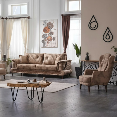 Set di divani di lusso 3+2 posti per soggiorno design in tessuto