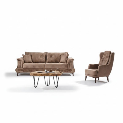 Set di divani di lusso 3+2 posti per soggiorno design in tessuto