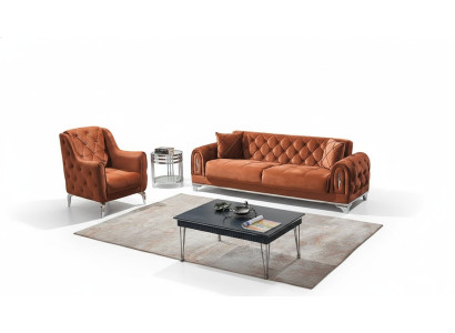 Divano Chesterfield 3+1 Sizer Marrone Mobili di Lusso