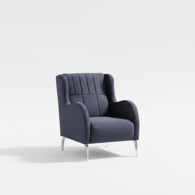 Poltrona di lusso grigia in tessuto design moderno