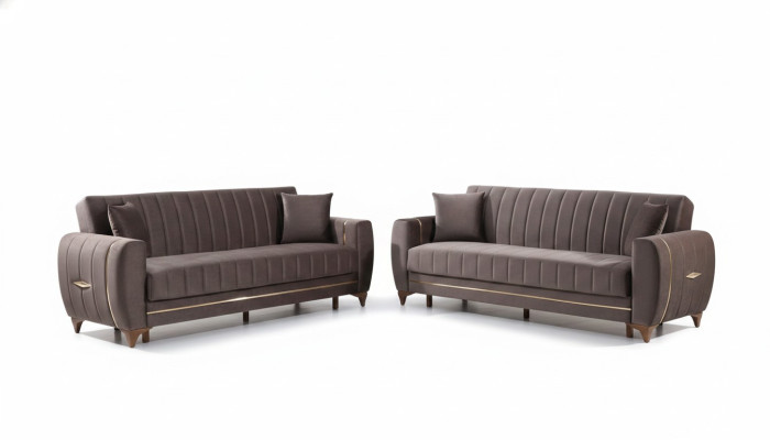 Set di divani design per soggiorno 3+3 posti Moderno 2x divani Mobili di lusso