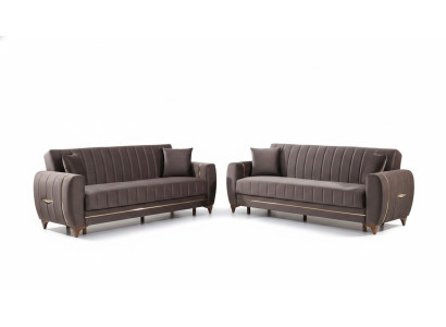 Set di divani design per soggiorno 3+3 posti Moderno 2x divani Mobili di lusso