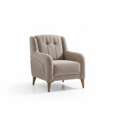 Poltrona beige mobili moderni imbottiti design soggiorno tessuto