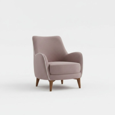 Poltrona di lusso con seduta imbottita per soggiorno in tessuto moderno design