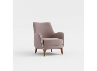 Poltrona di lusso con seduta imbottita per soggiorno in tessuto moderno design