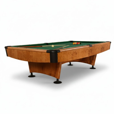Tavolo da biliardo in legno massiccio marrone con design elegante