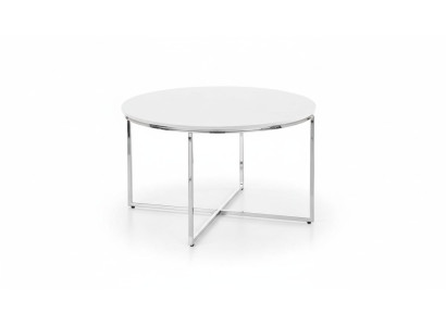 Lussuoso tavolino bianco Gambe in metallo bianco argentato Soggiorno nuovo