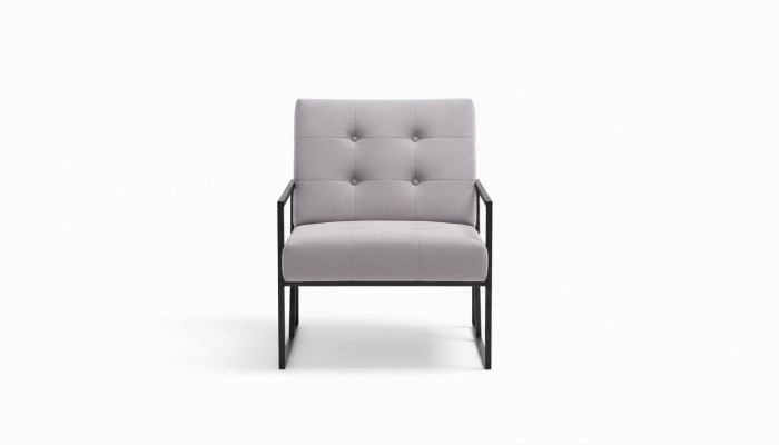 Salotto poltrona colore viola gambe in metallo tessuto Chesterfield 1 posto